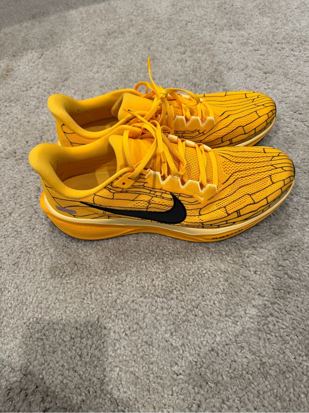 Nike Men’s Athletic Shoes - Yellow with Black Swoosh